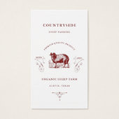 羊ユニーク農業ヴィンテージレトロ名刺 (正面)