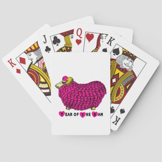 羊中国ののピンクトランプの年 トランプ (裏面)