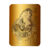 羊中国のやラムの黄金の磁石の年 マグネット (縦)