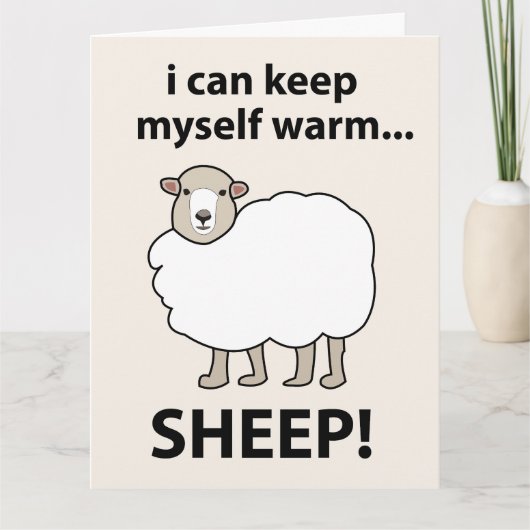 羊保は温まる カード (正面)