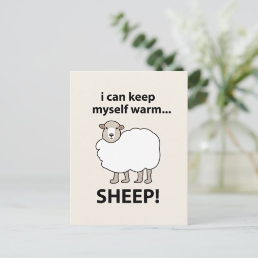 羊保は温まる ポストカード (スタンド正面)