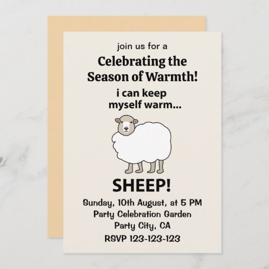 羊保は温まる 招待状 (正面/裏面)