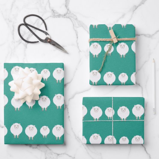 羊包み紙シート ラッピングペーパーシート (正面)