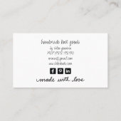 羊図解入りの、写真付きの編み物業 名刺 (裏面)