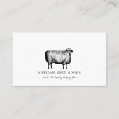 羊図解入りの、写真付きの編み物業 名刺 (正面)