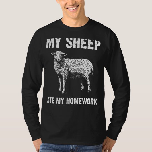 羊子供へ女の子の男の子飼い家畜動物 Tシャツ (正面)