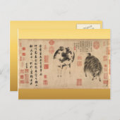 羊山羊中国のの新年絵画〔占星術の〕十二宮図PC シーズンポストカード (正面/裏面)