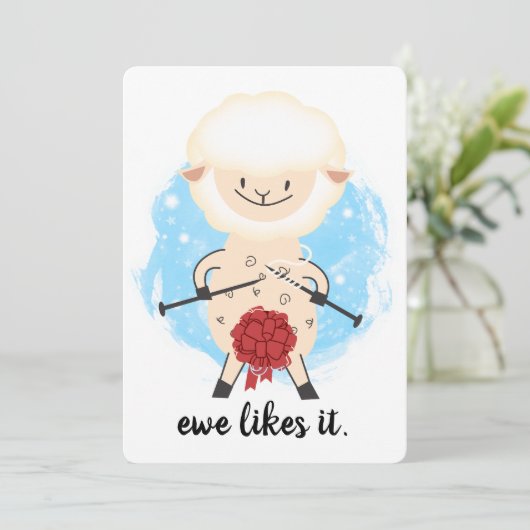 羊毛の刈り取られた編み物がクリスマス シーズンカード (スタンド正面)