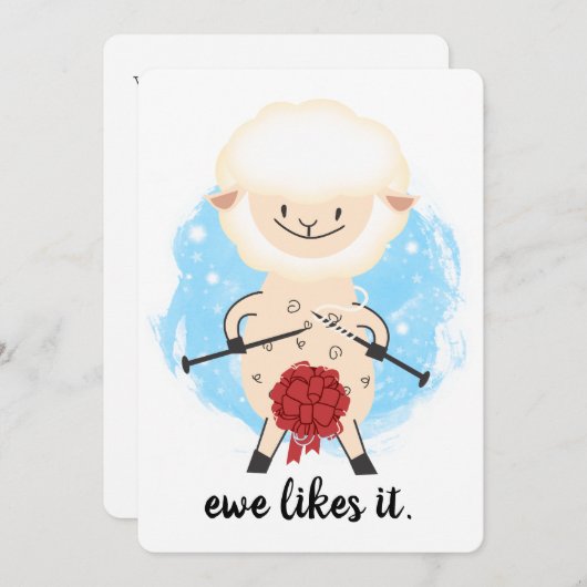 羊毛の刈り取られた編み物がクリスマス シーズンカード (正面/裏面)