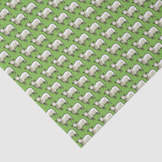 羊毛の白い羊のピクセルアートパターンの群れ 薄葉紙 (詳細)