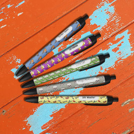 羊毛の白い羊のピクセルアートパターンの群れ 黒ボールペン