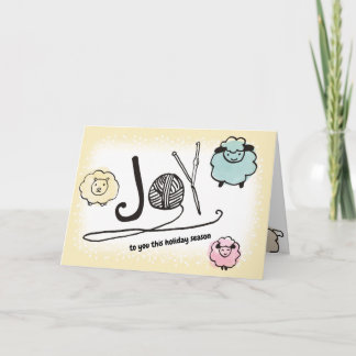 羊毛の羊毛編み物 カード