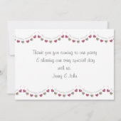 羊毛ハートバンティング40thルビー結婚の記念日 サンキューカード (裏面)