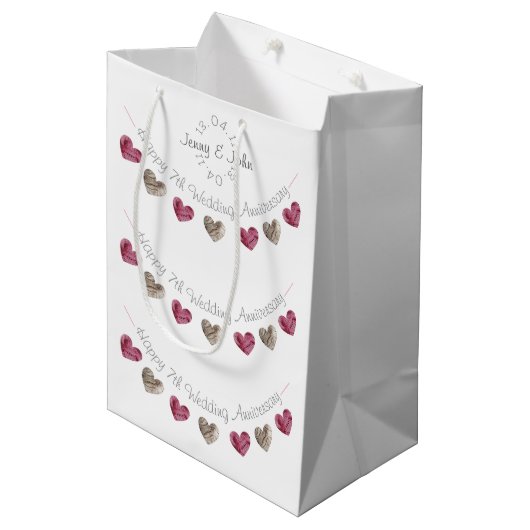 羊毛ハート第7回又は結婚何回かの抱き枕 ミディアムペーパーバッグ (正面アングル)