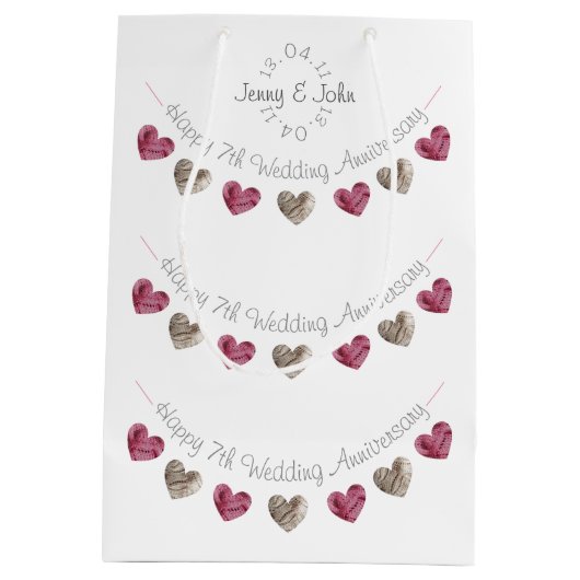 羊毛ハート第7回又は結婚何回かの抱き枕 ミディアムペーパーバッグ (裏面)