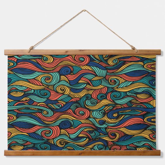 羊毛パターンペイズリー 吊り下げ型タペストリー (正面)