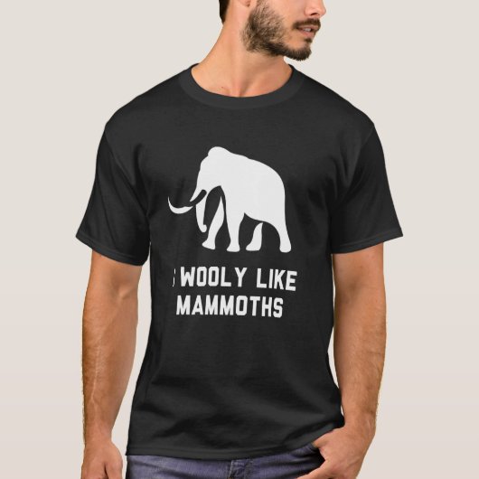 羊毛マンモスプンジョーク絶滅したゾウ動物 Tシャツ (正面)