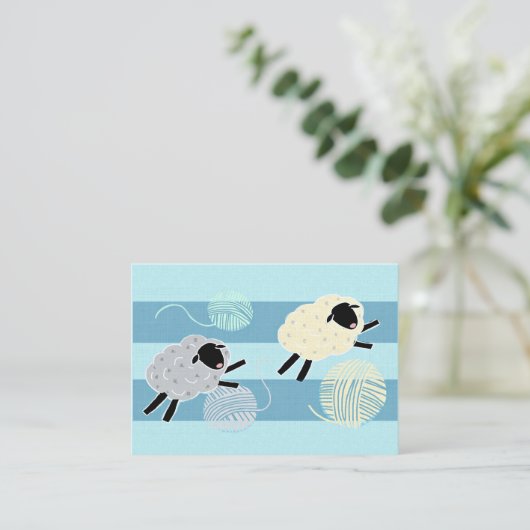 羊毛糸かぎ編み編み 名刺 (スタンド正面)