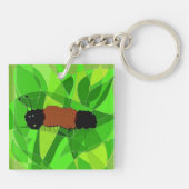 羊毛質の自然の芸術はKeychainに関係します キーホルダー (裏面)