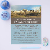 羊牧場・農家＆肉屋の広告フライヤー チラシ (シングル)