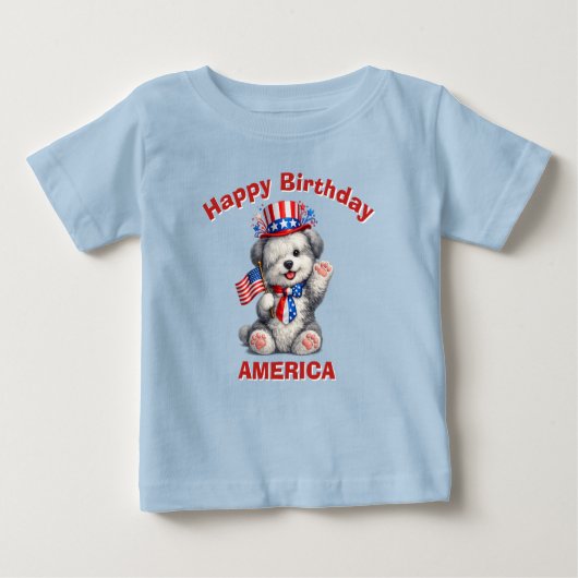 羊犬 (2aj) 愛国少年Tシャツ ベビーTシャツ (正面)