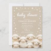 羊男女兼用赤ちゃんシャワー招待状 招待状 (正面)
