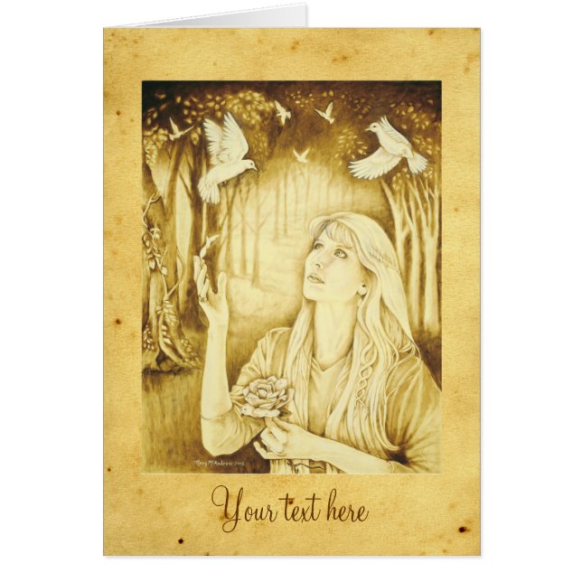 羊皮紙および文字を持つEtainのケルト族の女神 (正面)