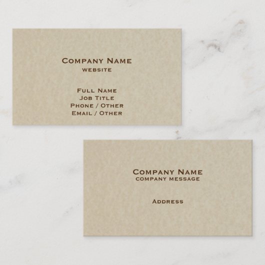 羊皮紙によって着色される名刺 名刺 (正面/裏面)