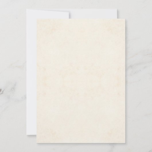 羊皮紙にピンクとブルーのフェイク花を結婚咲かせる 招待状 (裏面)