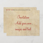 羊皮紙のシェイクスピア·ソネット12(XII) 招待状 (正面/裏面)