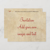 羊皮紙のシェイクスピアSonnet 60 (LX) 招待状 (正面/裏面)