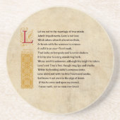 羊皮紙のシェークスピアのソネット116 (CXVI) コースター (正面)