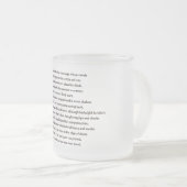 羊皮紙のシェークスピアのソネット116 (CXVI) フロストグラスマグカップ (正面右)