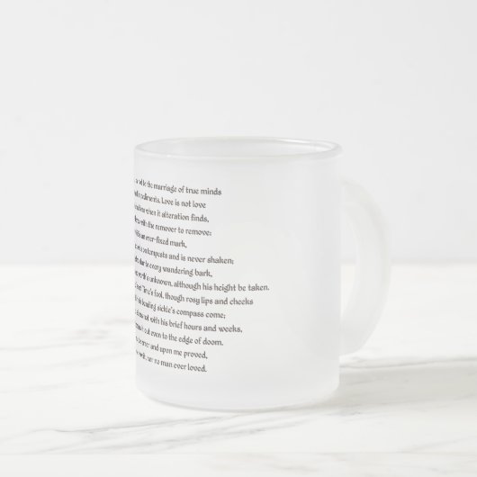 羊皮紙のシェークスピアのソネット116 (CXVI) フロストグラスマグカップ (正面右)