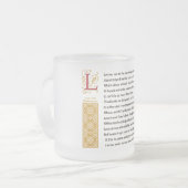 羊皮紙のシェークスピアのソネット116 (CXVI) フロストグラスマグカップ (正面左)