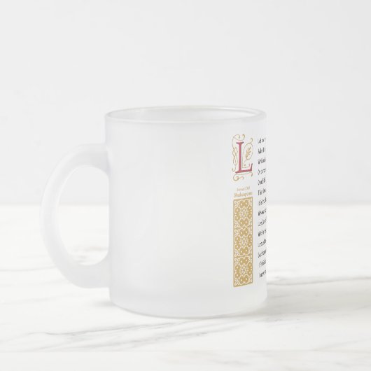 羊皮紙のシェークスピアのソネット116 (CXVI) フロストグラスマグカップ (左)