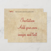 羊皮紙のシェークスピアのソネット146 (CXLVI) 招待状 (正面/裏面)