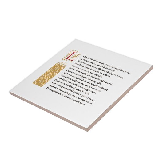 羊皮紙のシェークスピアのソネット60 (LX) タイル (側面)