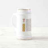 羊皮紙のシェークスピアのソネット73 (LXXIII) ビールジョッキ (正面左)