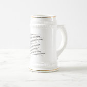 羊皮紙のシェークスピアのソネット73 (LXXIII) ビールジョッキ (正面右)