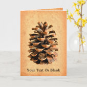 羊皮紙のマツ円錐形 カード (黄色い花)