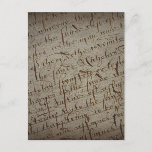 羊皮紙の古文書 ポストカード (正面)