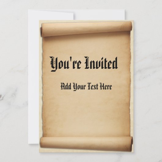 羊皮紙の布告スクロール招待されました 招待状 (正面)
