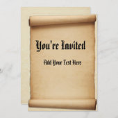 羊皮紙の布告スクロール招待されました 招待状 (正面/裏面)