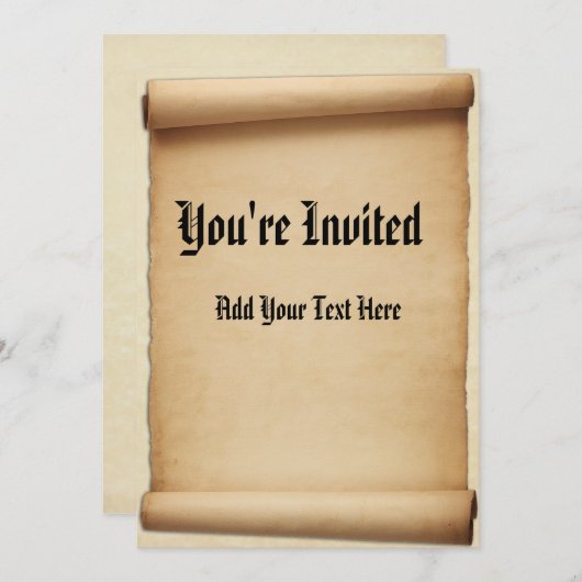 羊皮紙の布告スクロール招待されました 招待状 (正面/裏面)