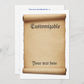 羊皮紙の布告スクロール 招待状 (正面/裏面)