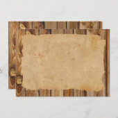 羊皮紙の木製の素朴なパーソナライズ感謝していしています サンキューカード (正面/裏面)