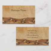 羊皮紙の木製の素朴な国の名刺 名刺 (正面/裏面)