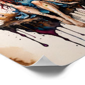 羊皮紙の水色の小さな翼のある妖精 ポスター (角)