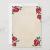 羊皮紙の赤いバラ 招待状 (裏面)